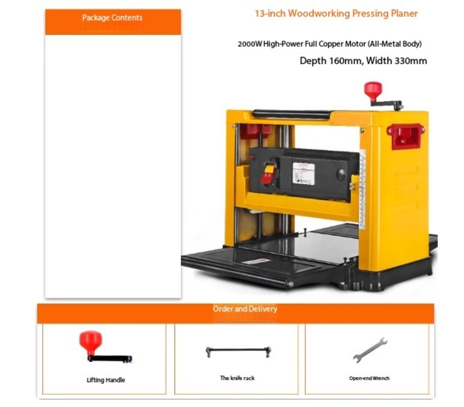 Woodworking Planer Compact Home Use Planer Multi-Function High-Power Planer