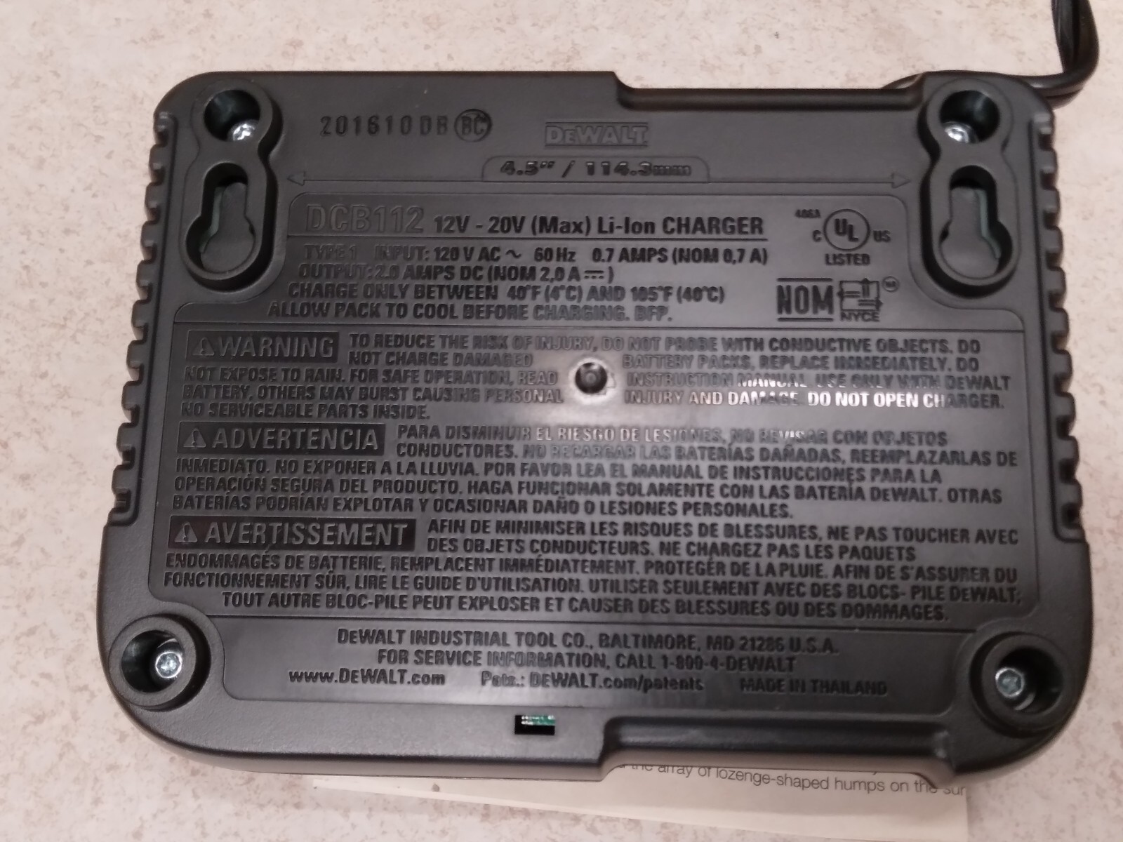 NEW Genuine DeWalt 12V 20V Volt Max Lithium Charger DCB112