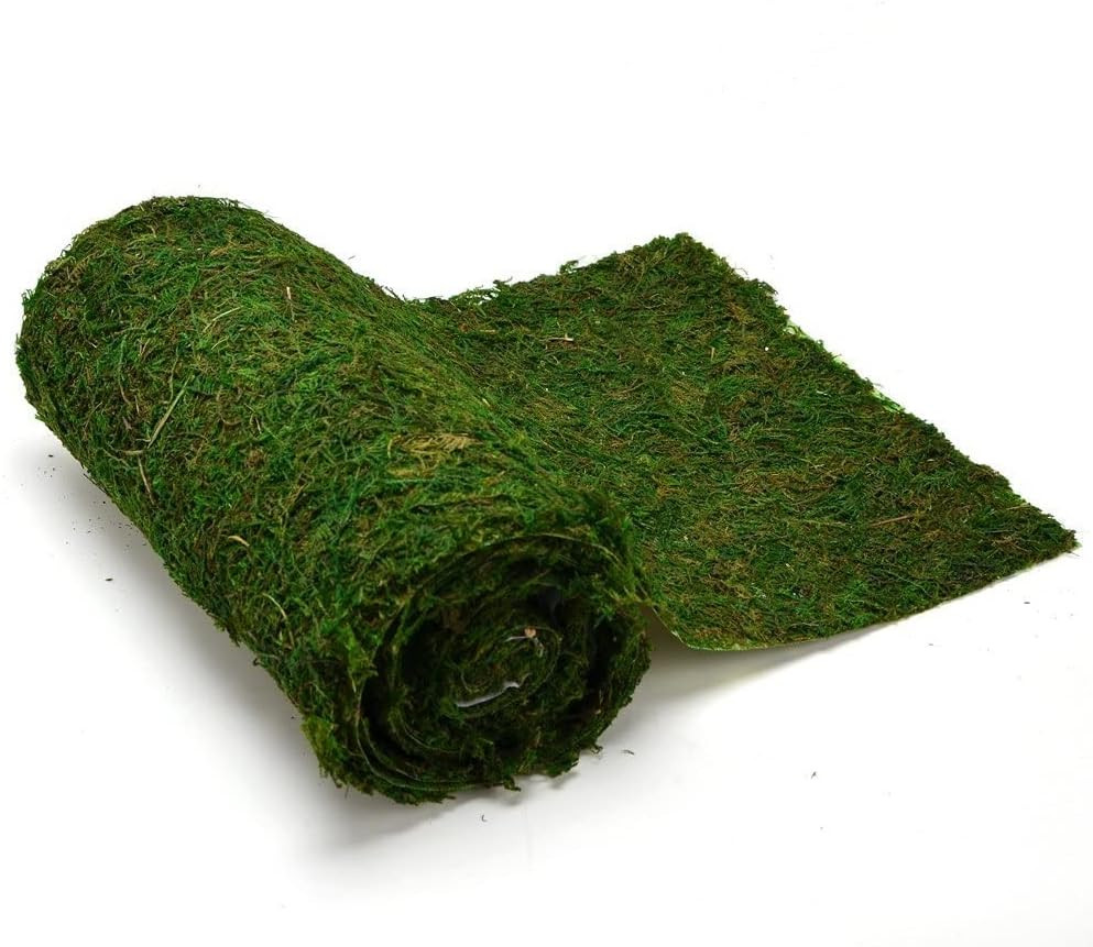 71&Prime; X 12&Prime; Dried Moss Table Runner for Party Garden Decoration, Dark Green 30X180