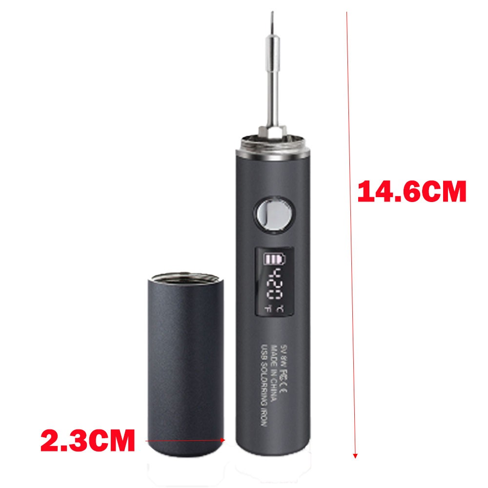 1400mAh Cordless Soldering Iron Kit USB Rechargeable 5 Temperature Adjustable
