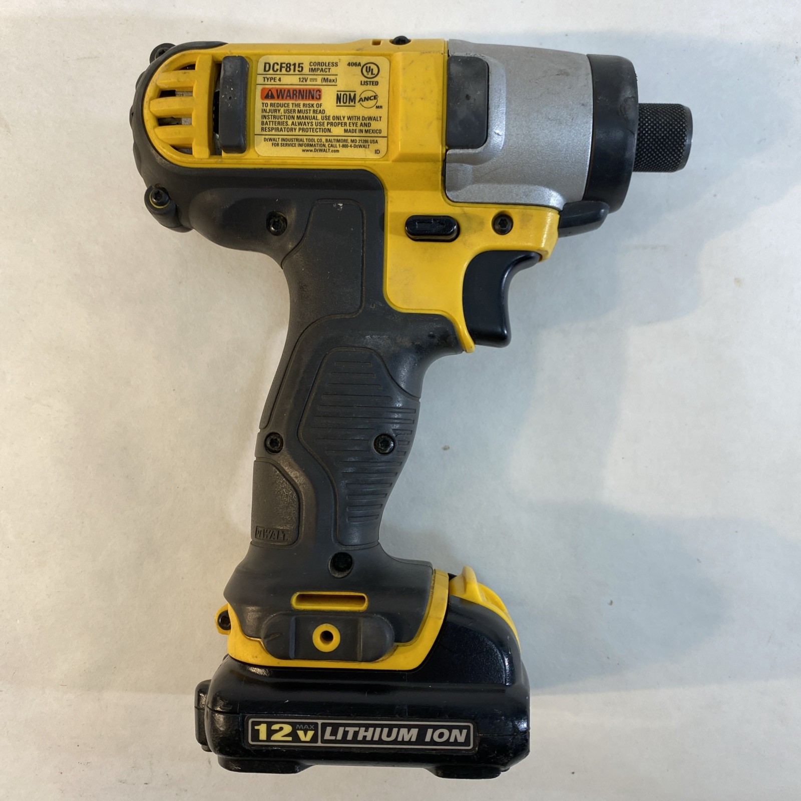12V Dewalt 12V DCF815 12V (NOT A 20V) MAX 1/4&Prime; Impact Driver 12V
