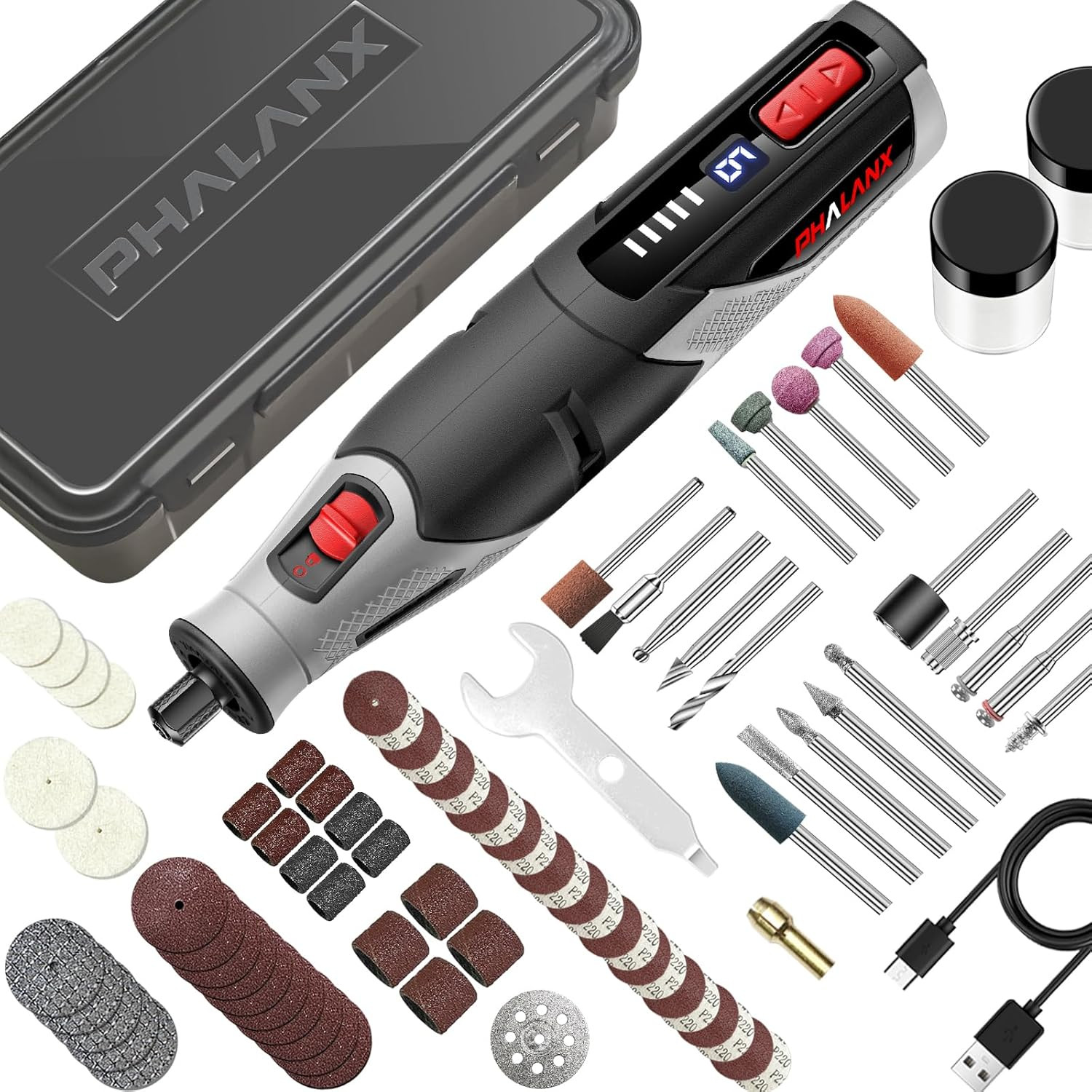 Cordless 4V Rotary Tool Kit, Rotary Tools 80 PCS Accessories 4000Mah Battery…