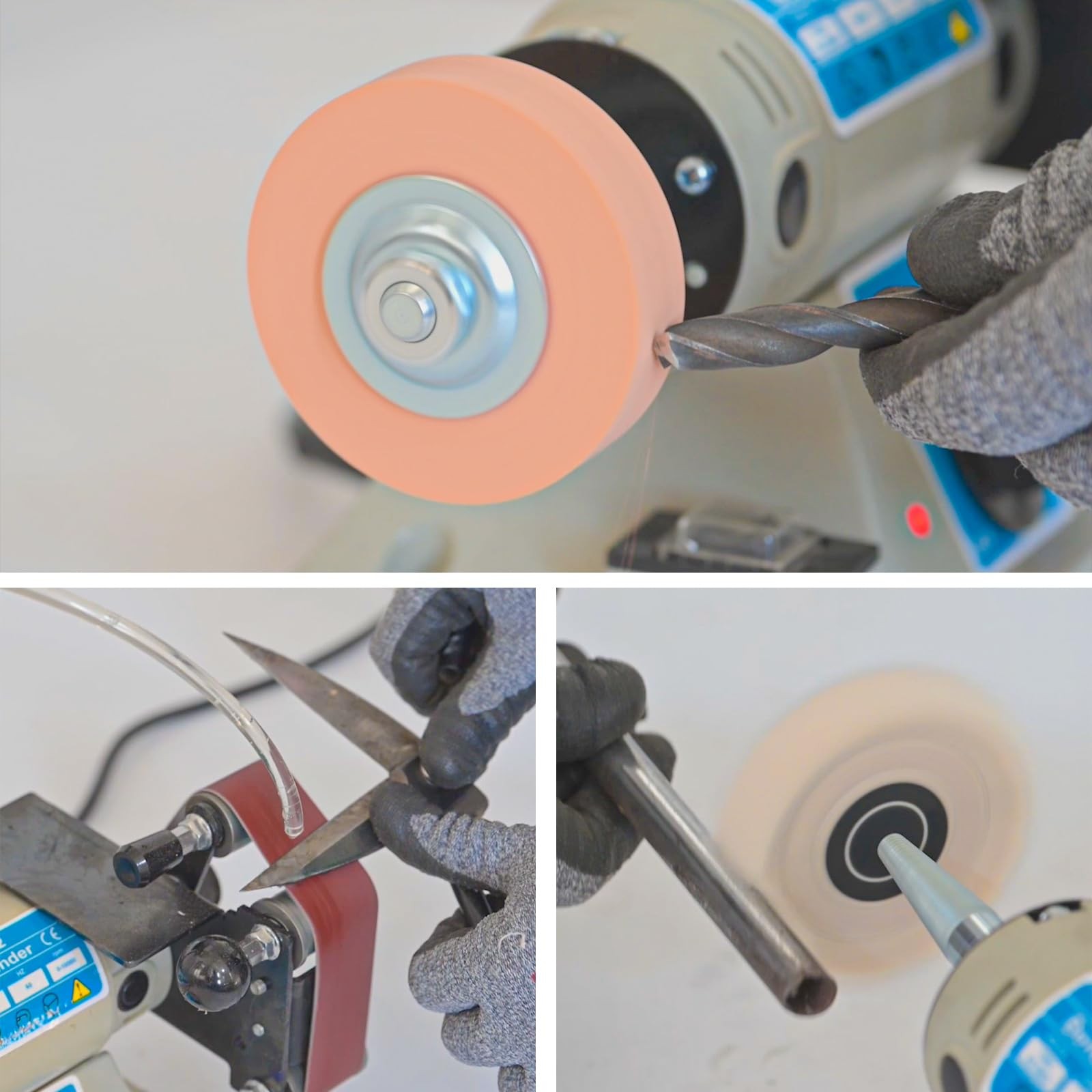 Multifunctional Wet & Dry Belt Sander,Rock Polisher,Variable Speed 1250-10000RPM