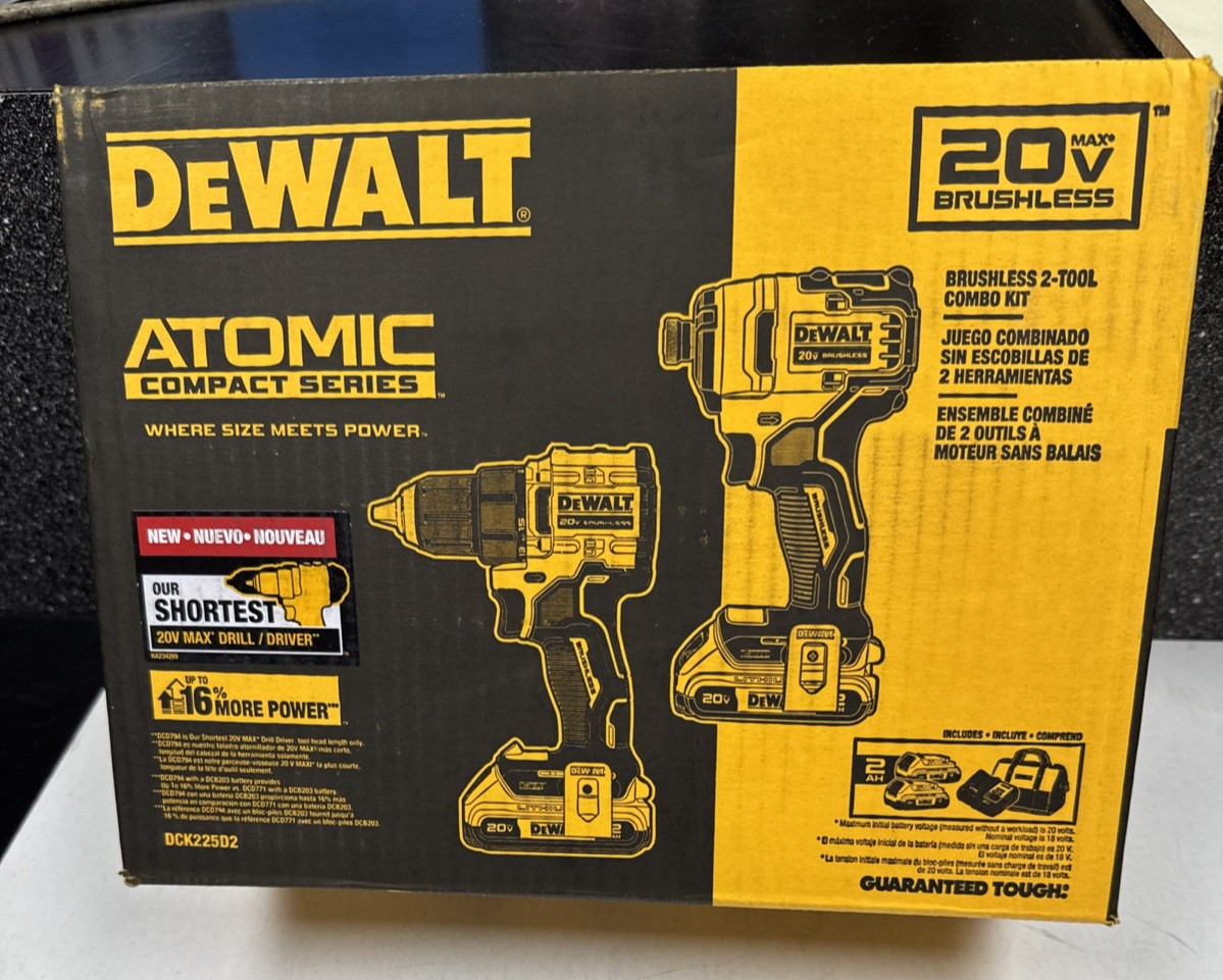 Dewalt ATOMIC 20v Lithium-Ion Cordless Combo Kit DCK225D2