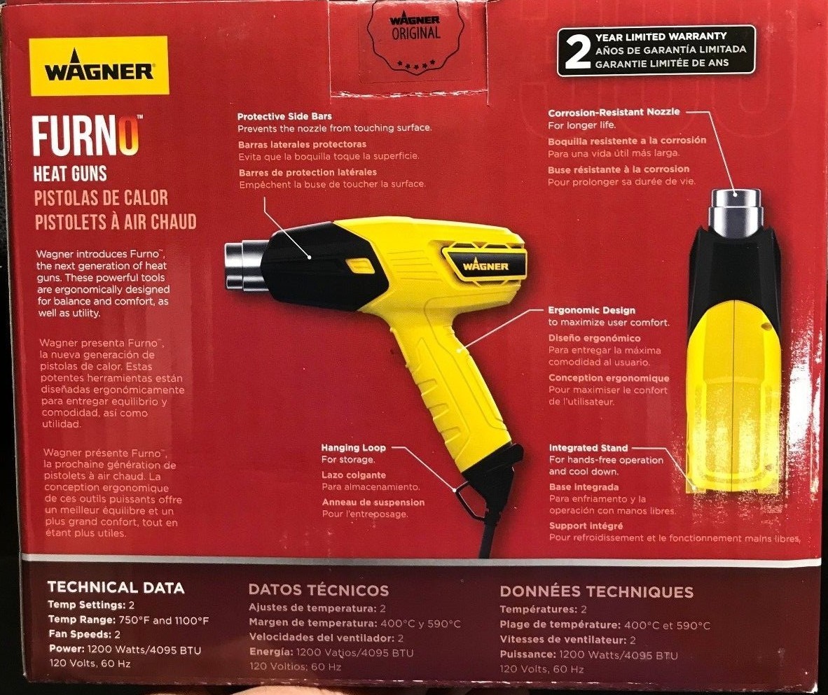 Wagner – 0503059 – Furno 300 Heat Gun, 750ᵒF & 1000ᵒF Heat Settings