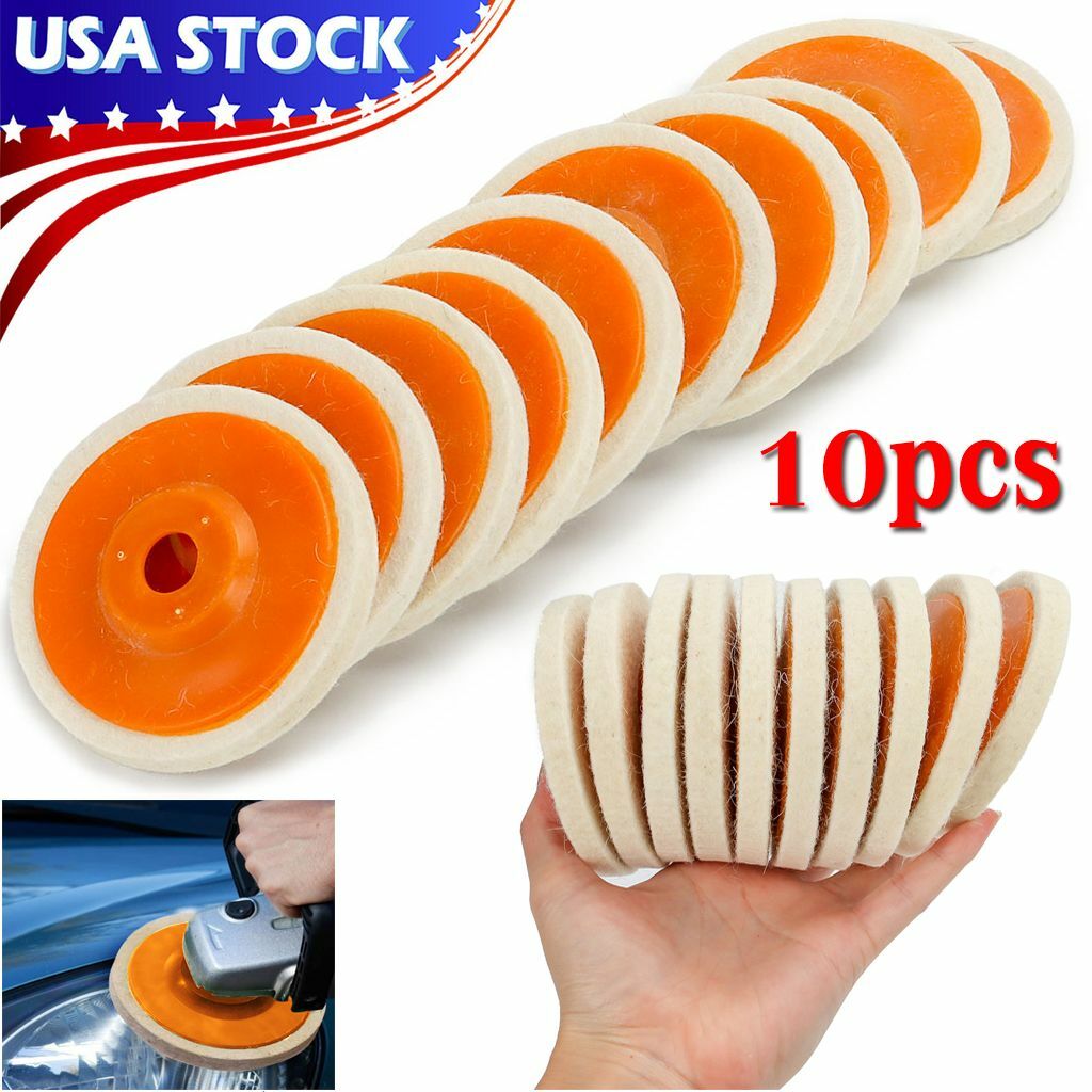 10Pcs 100mm 4 Inch Wool Buffing Angle Grinder Wheel Felt Polishing Disc Pad Set
