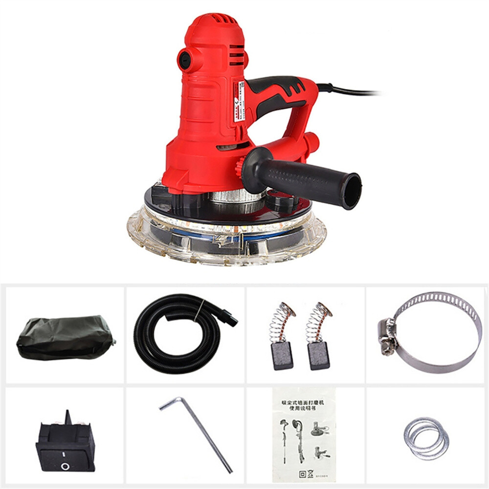 Electric Drywall Sander 1250W Wall Sander Automatic Vacuum System and LED Light