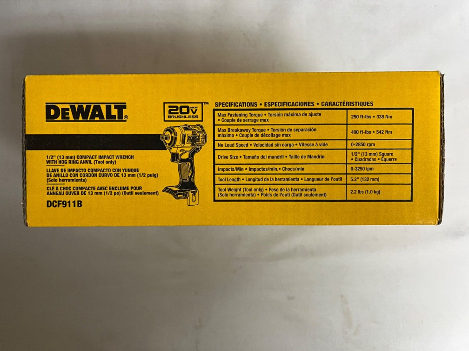 Dewalt DCF911B 20V Max 1/2 in Cordless Impact Wrench with Hog Ring Tool Only New