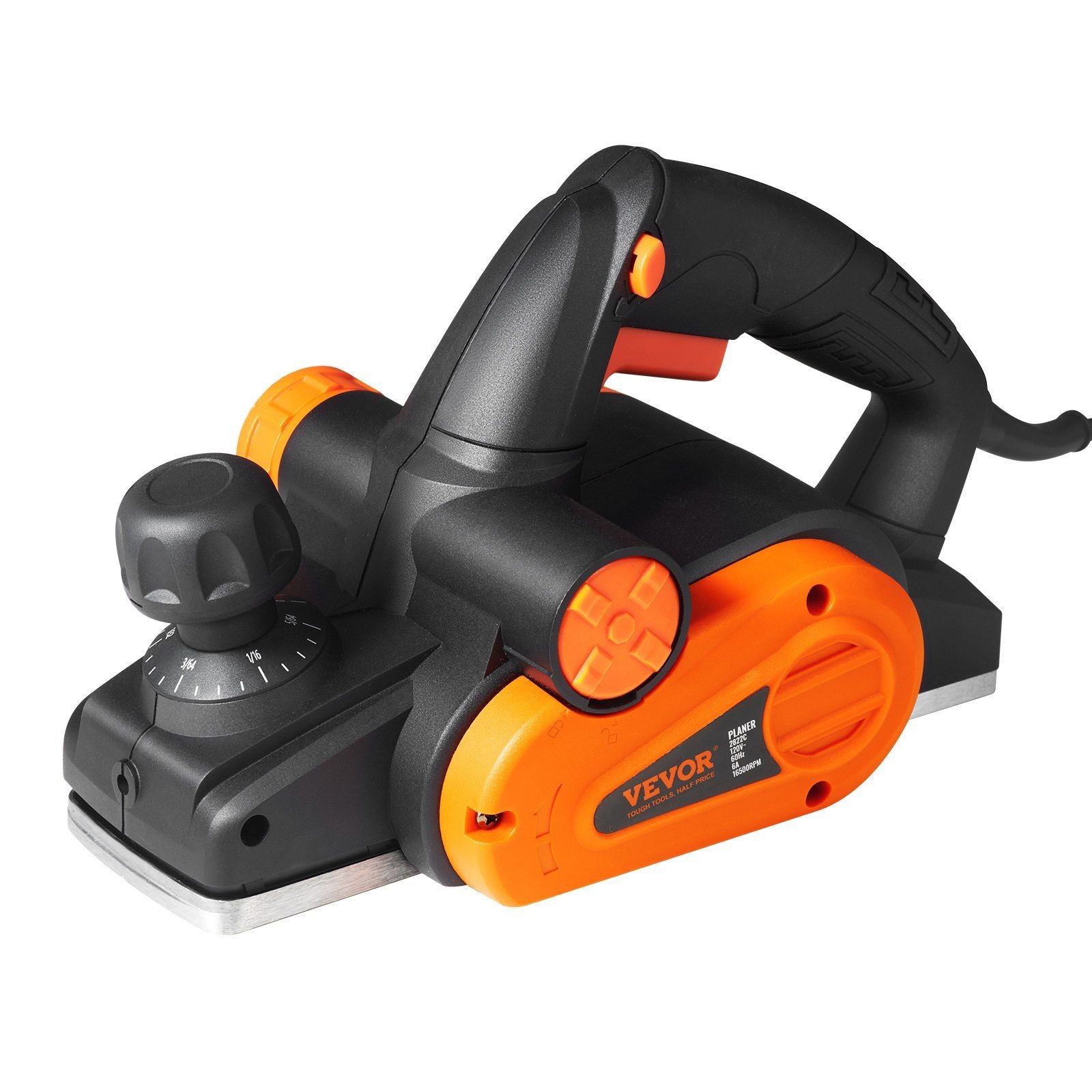 Reinforced Handle Planer 3-1/4&Prime; 16500RPM, Ergonomic Design for Long Sessions