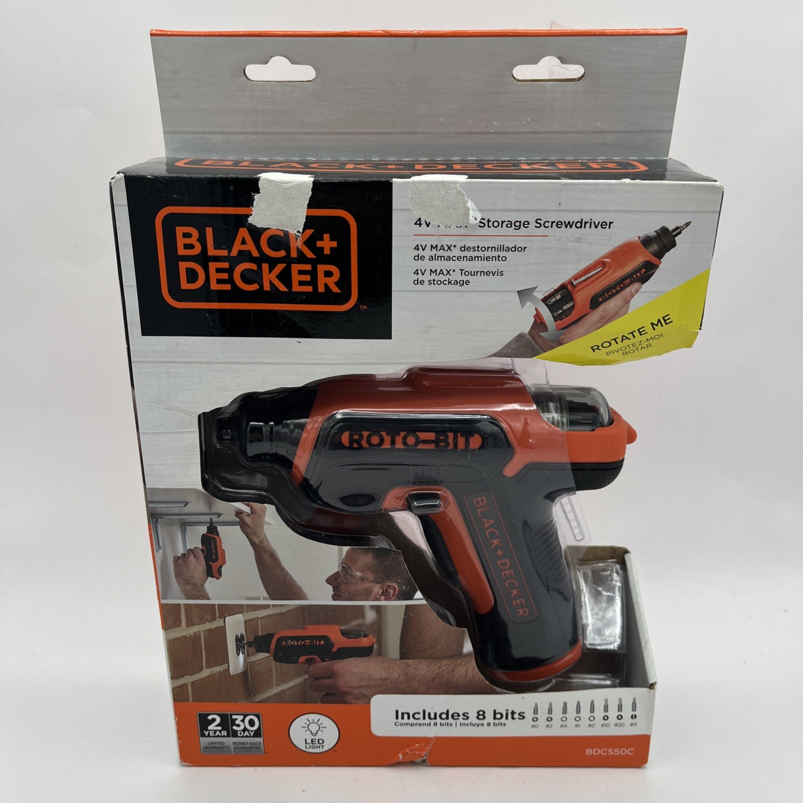 Black+Decker 4V Max Cordless Screwdriver Roto Bit w/ Bit Storage BDCS50C New NIP