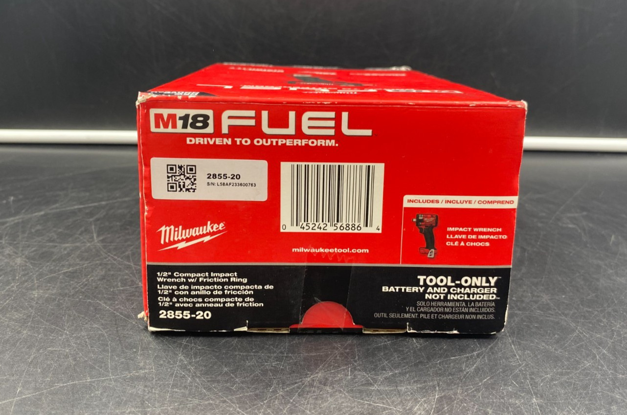 Milwaukee 2855-20 M18 Fuel 1/2&Prime; Compact Impact Wrench w/ Friction Ring – NEW