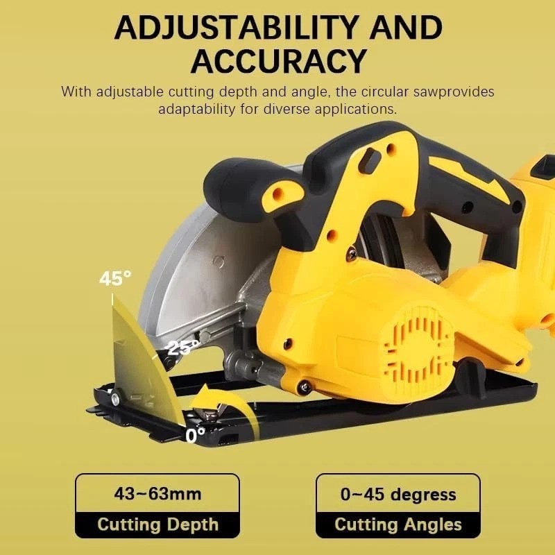 Versatile 7-1/4 Inch Cordless Circular Saw – 0-50° Bevel & 2 Blades Included
