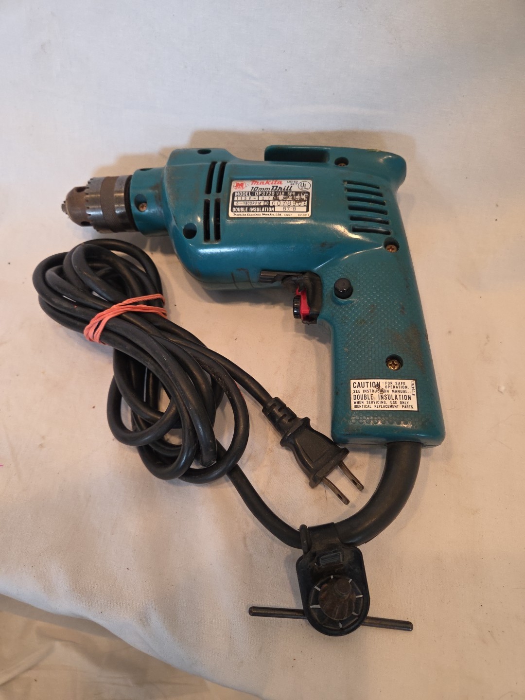 Makita DP 3720 Corded Electric Power Drill. Tested Works. W Key. Nice Basic Dril
