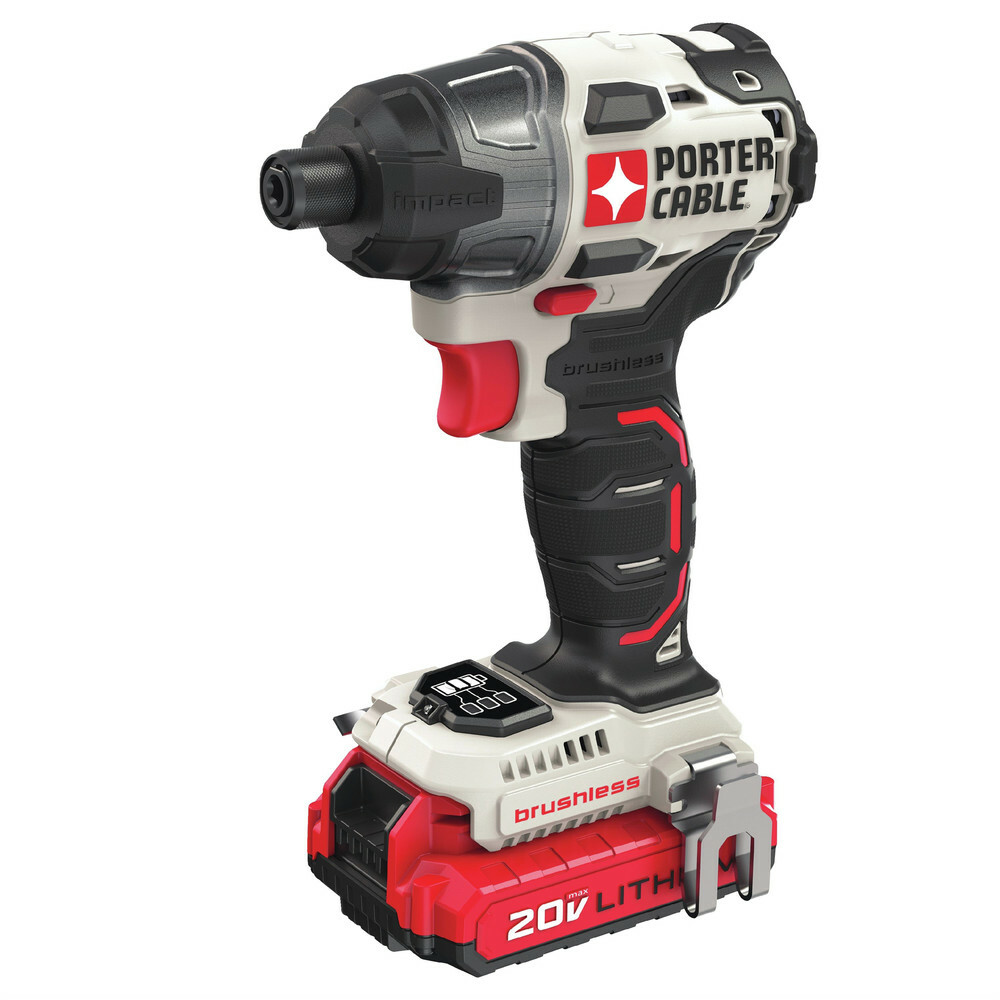 Porter-Cable 20V MAX 1.3 Ah Li-Ion BL 1/4&Prime; Impact Driver Kit PCCK647LB New