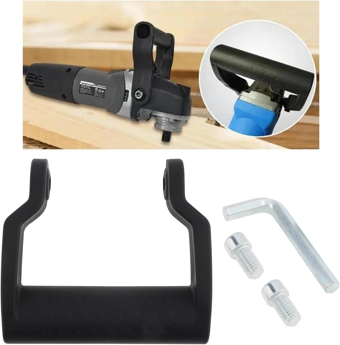 2 Pack Angle Grinder Handle Replacement U Shape Non-Slip Loop Grip for 8mm Th…