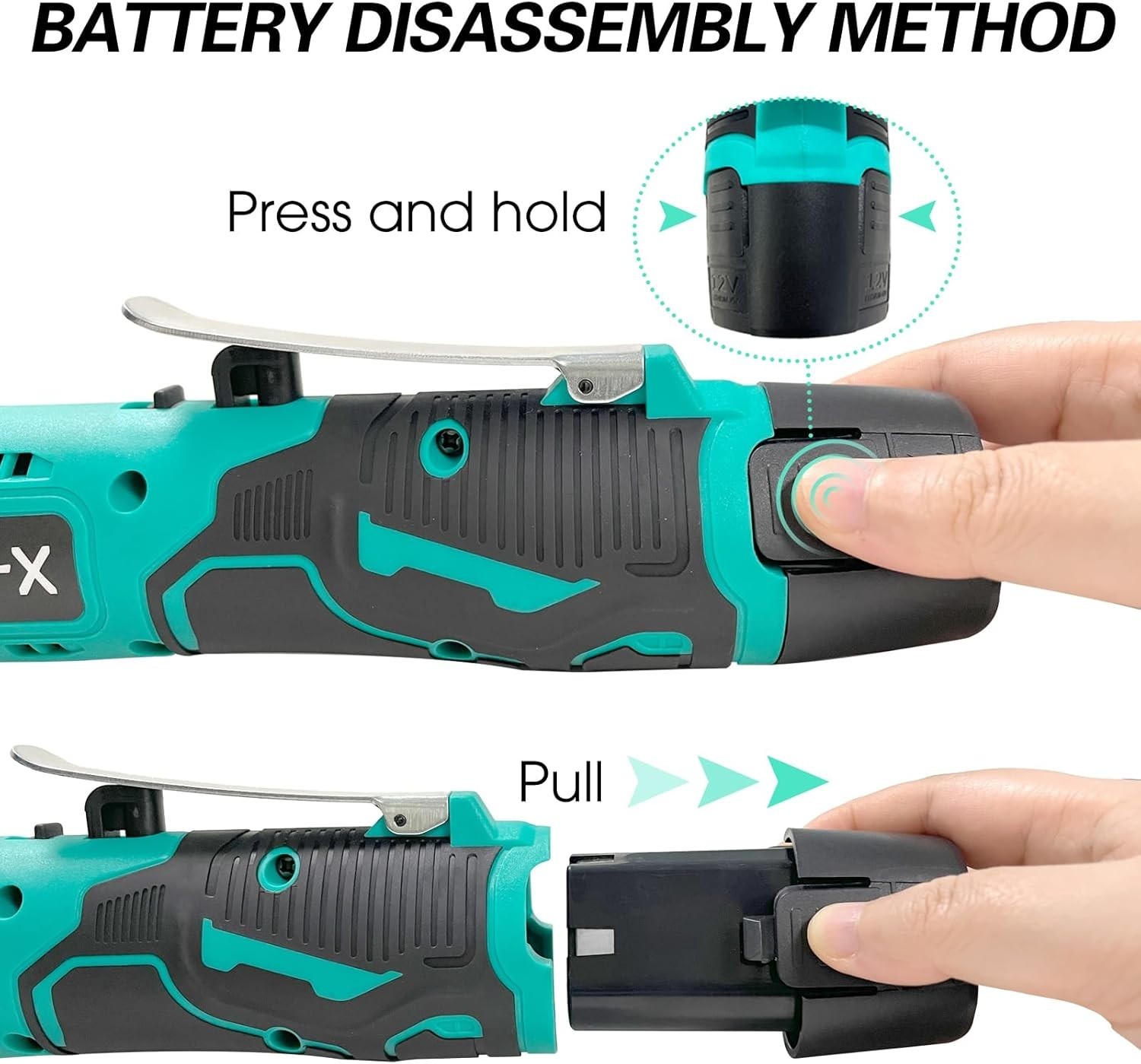 High Torque Cordless Ratchet Wrench Kit – 44 Ft-lbs with 2 Batteries & Charger