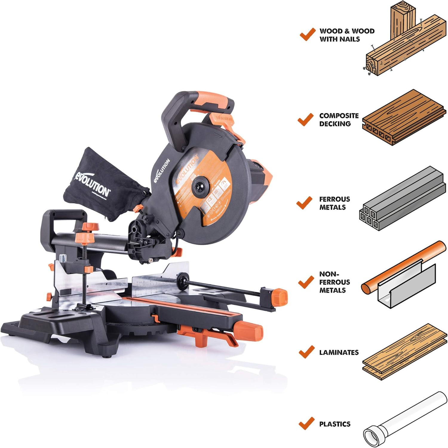 10-Inch Sliding Miter Saw – Cuts Metal, Wood, Plastic & More, TCT Blade Included