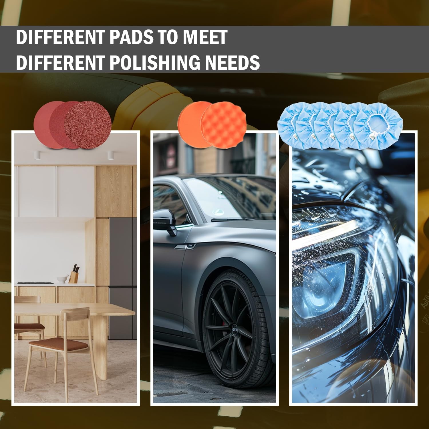 AUTIWOZ Cordless Car Buffer Polisher, 2x2000mAh 21V Batteries 5 Inch Random O…