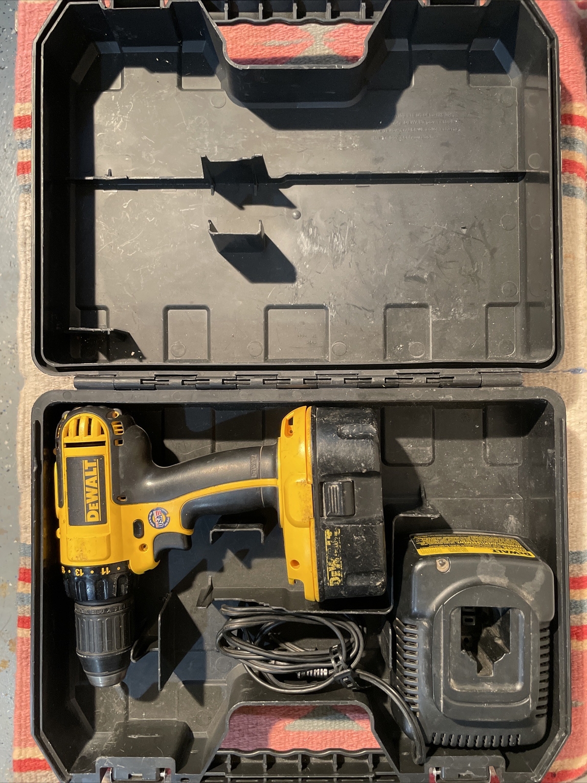 DEWALT DC720 18V Drill w/ Battery Case & Charger Heavy Duty Made in USA Tested