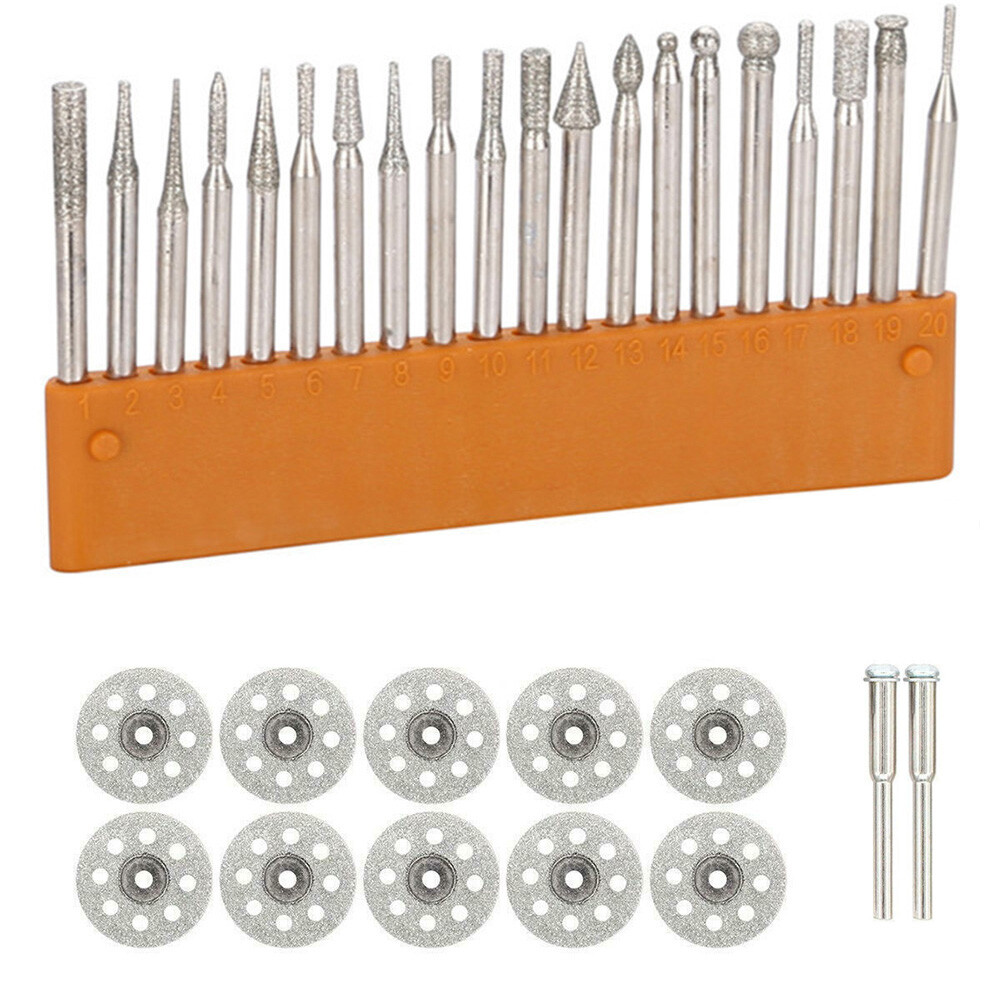 Diamond Grinding Cutting Carving Bit For Dremel Rotary Tool Stone Tile Glass NEW