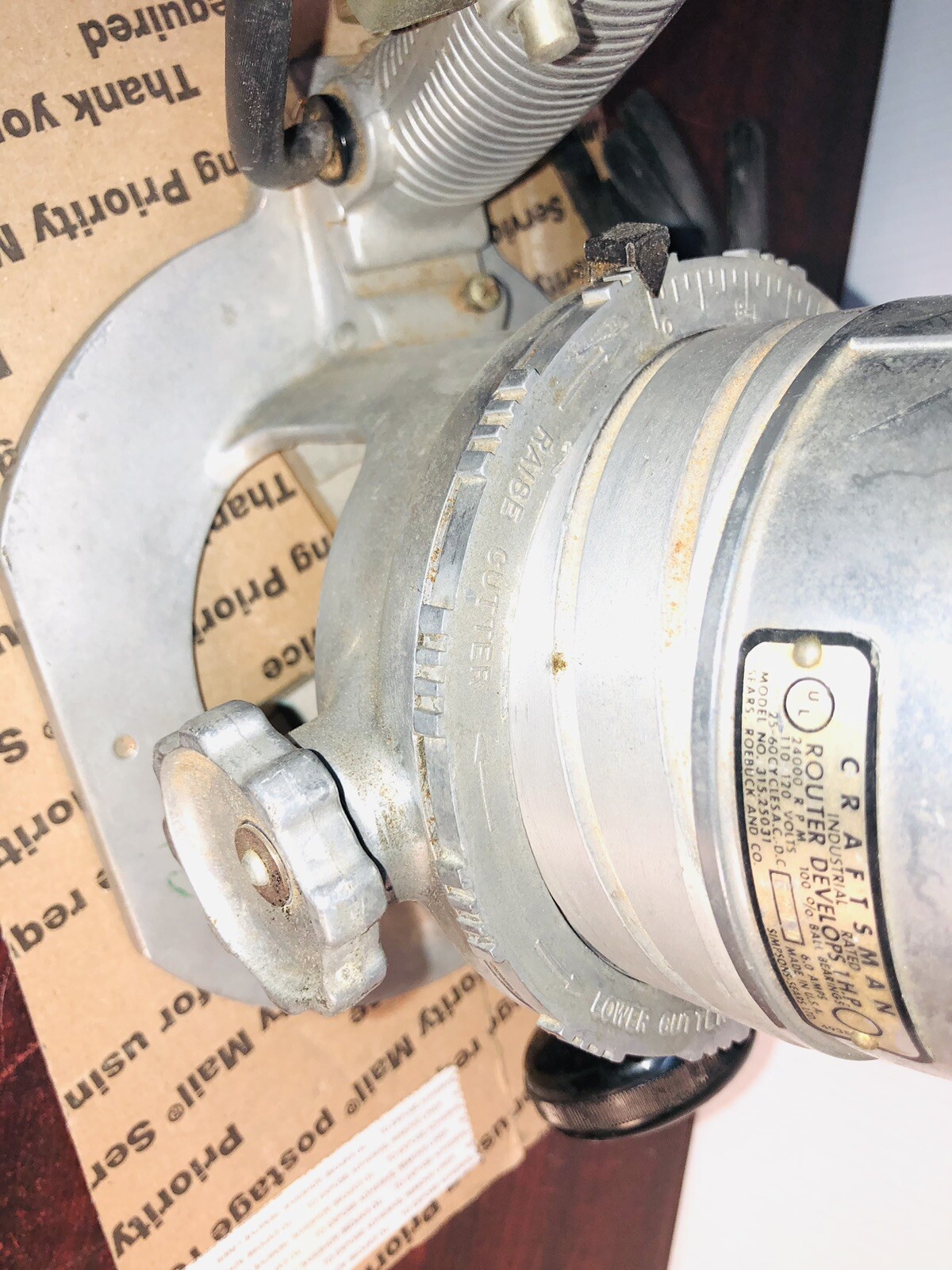 VTG Craftsman router 6 Amp 24,000 RPM 1-HP 1/4&Prime; Router Ball Bearings W/ One Bit