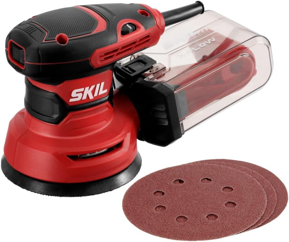 SKIL 5” Random Orbital Sander with Cyclonic Dust Box & 3Pc Sanding Sheet – SR211