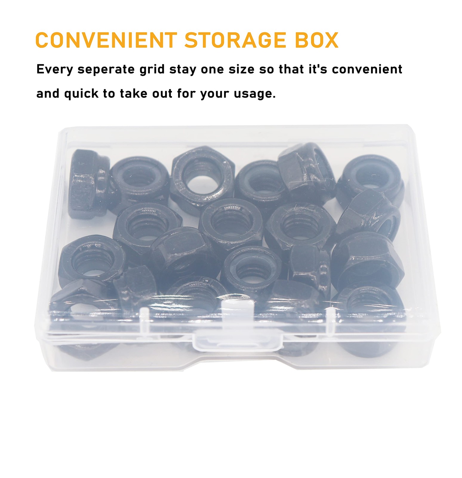 binifiMux 10Pcs M10 x 1.5mm Black Hex Nylon Insert Self Lock Nuts, m10,