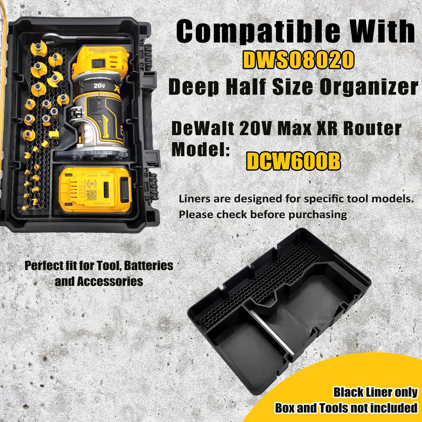 Dewalt Router Insert for Deep Compact Organizer