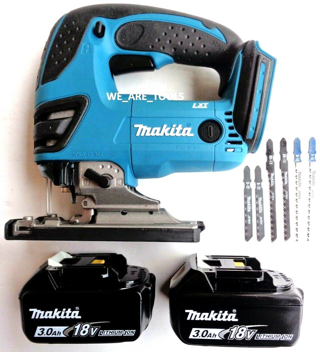 New Makita XVJ03Z 18V Cordless Battery Jigsaw, 2) BL1830B Batteries, Blades LXT