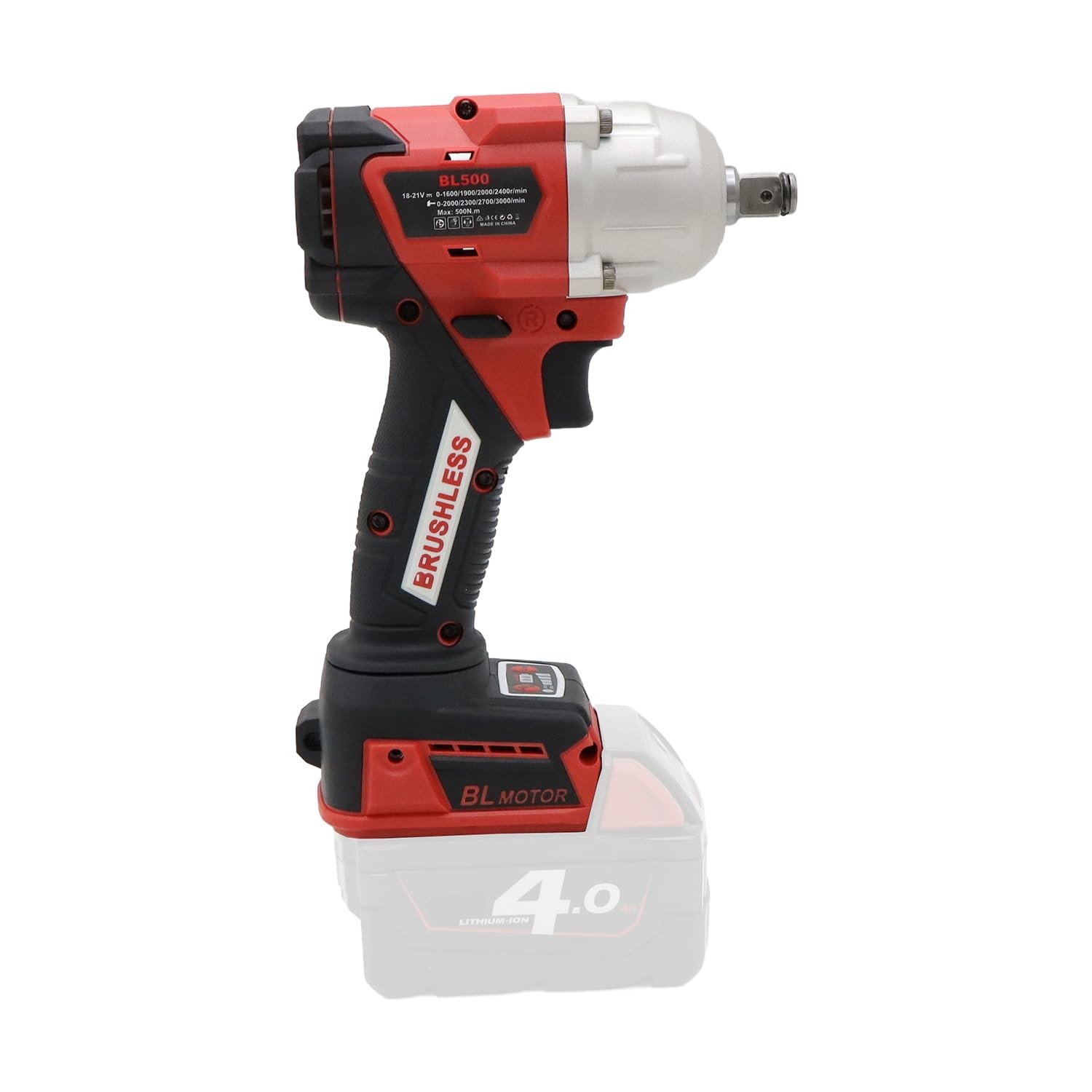 1/2 500Nm Cordless Impact Wrench, Brushless Wrench. (Body only, no battery in…