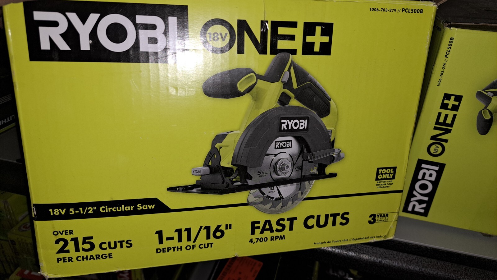 Ryobi PCL500B ONE+ 18VCircular Saw (Tool Only)