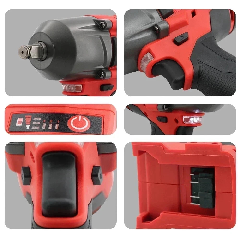 Brushless Percussion Wrench 1300Nm 2000RPM Electric Screwdriver