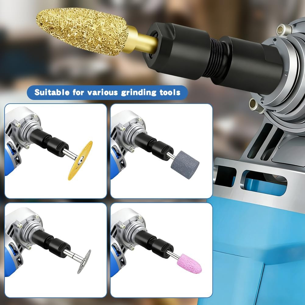 2-Pack Angle Grinder to Die Grinder Adapter, 5/8&Prime;-11 Thread to 1/4&Prime; (6Mm) & 1/8