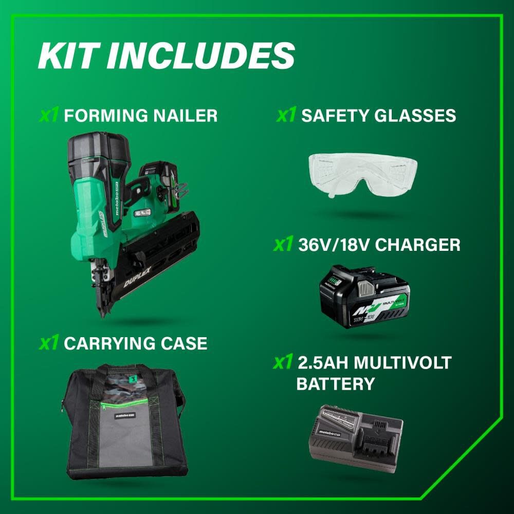 Metabo Hpt 36V Multivolt Forming Nailer 3 1/2In Cordless Kit