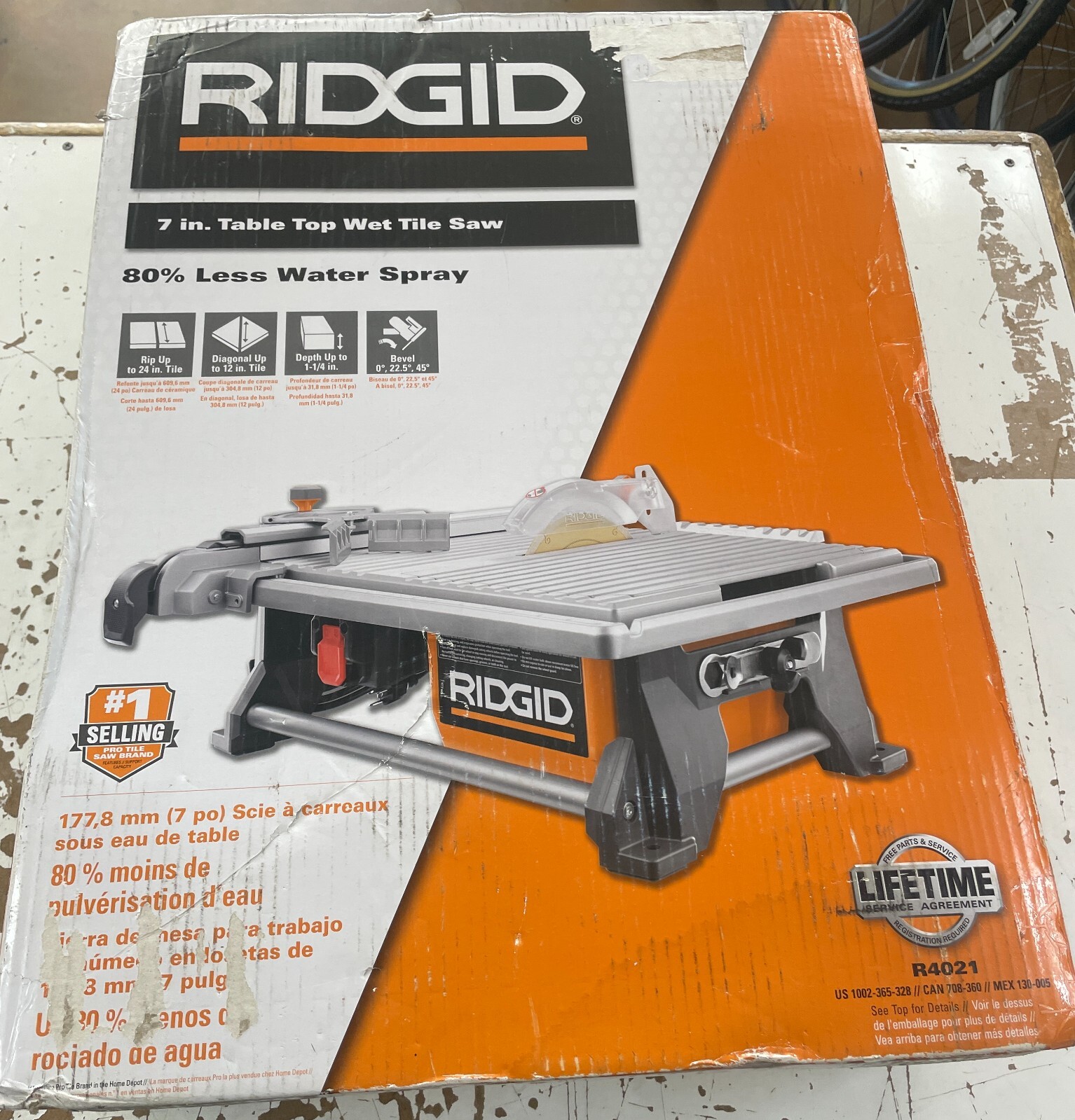 Ridgid Tile Saw R4021 7” Table Top Wet Tile Saw – NEW