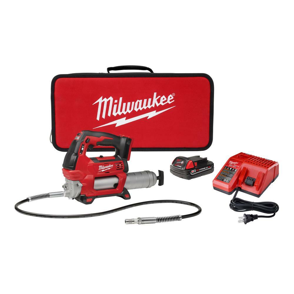 Cordless Grease Gun M18 18-Volt 2-Speed (1) 1.5Ah Batteries Charger Milwaukee