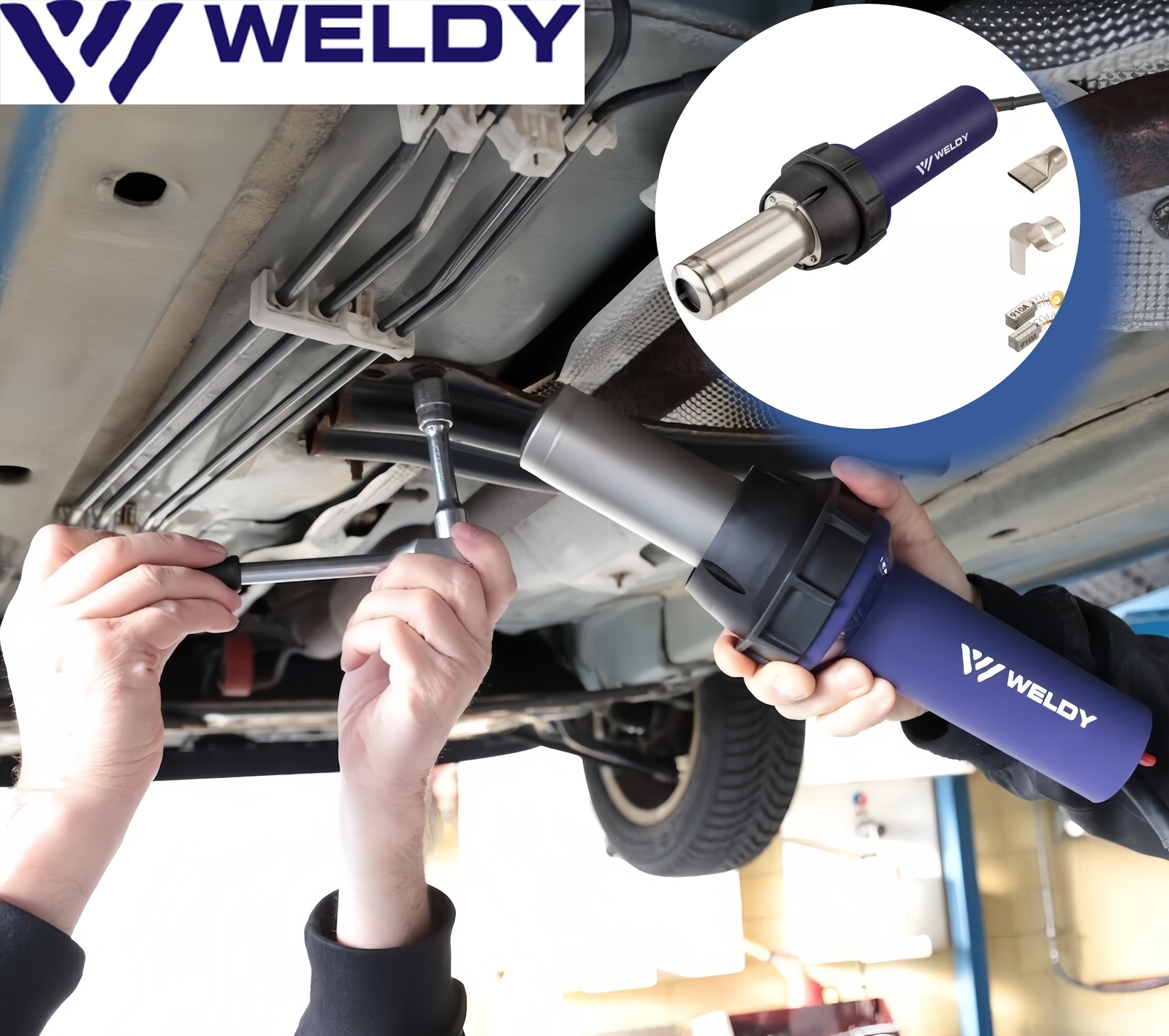 Heat Gun 3400W Plastic Welder Welding Hand Tool Hot Air Gun 40℃- 650℃ DIY Kit