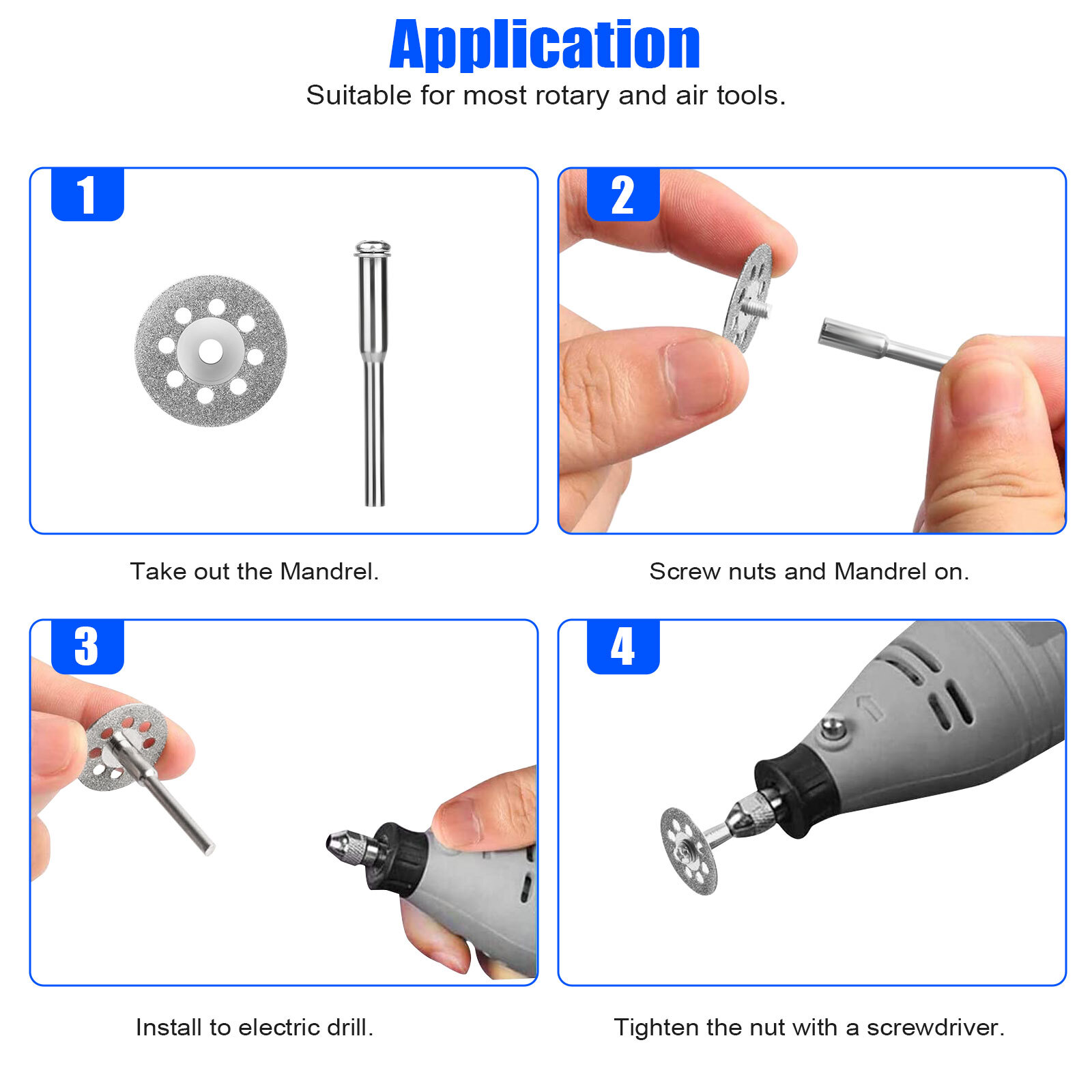 48x Diamond Cutting Wheel Die Grinder Metal Cut Off Disc For Dremel Rotary Tool
