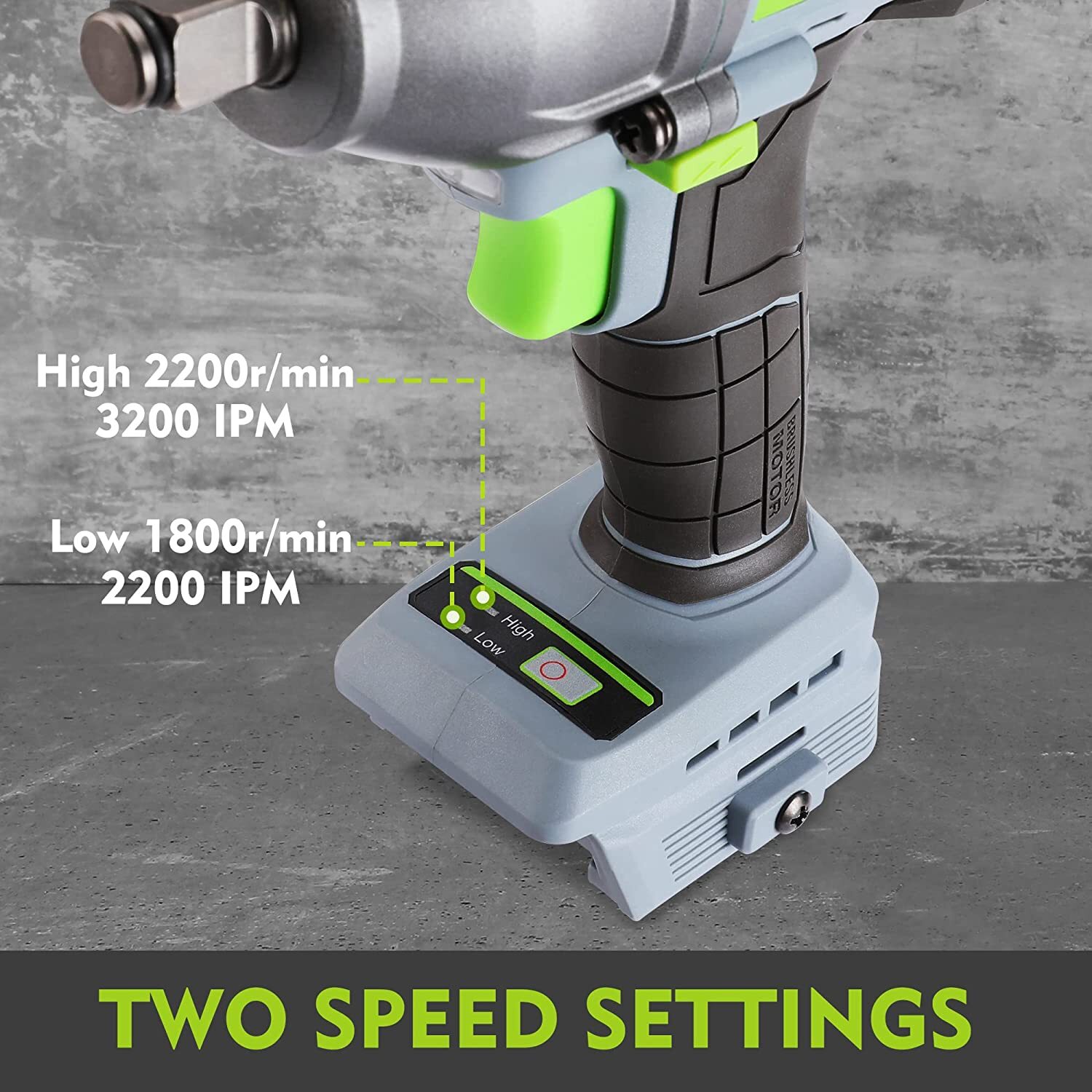 20V Cordless Impact Wrench 1/2&Prime; Brushless High Torque 370 ft-lbs 500Nm w/Charger