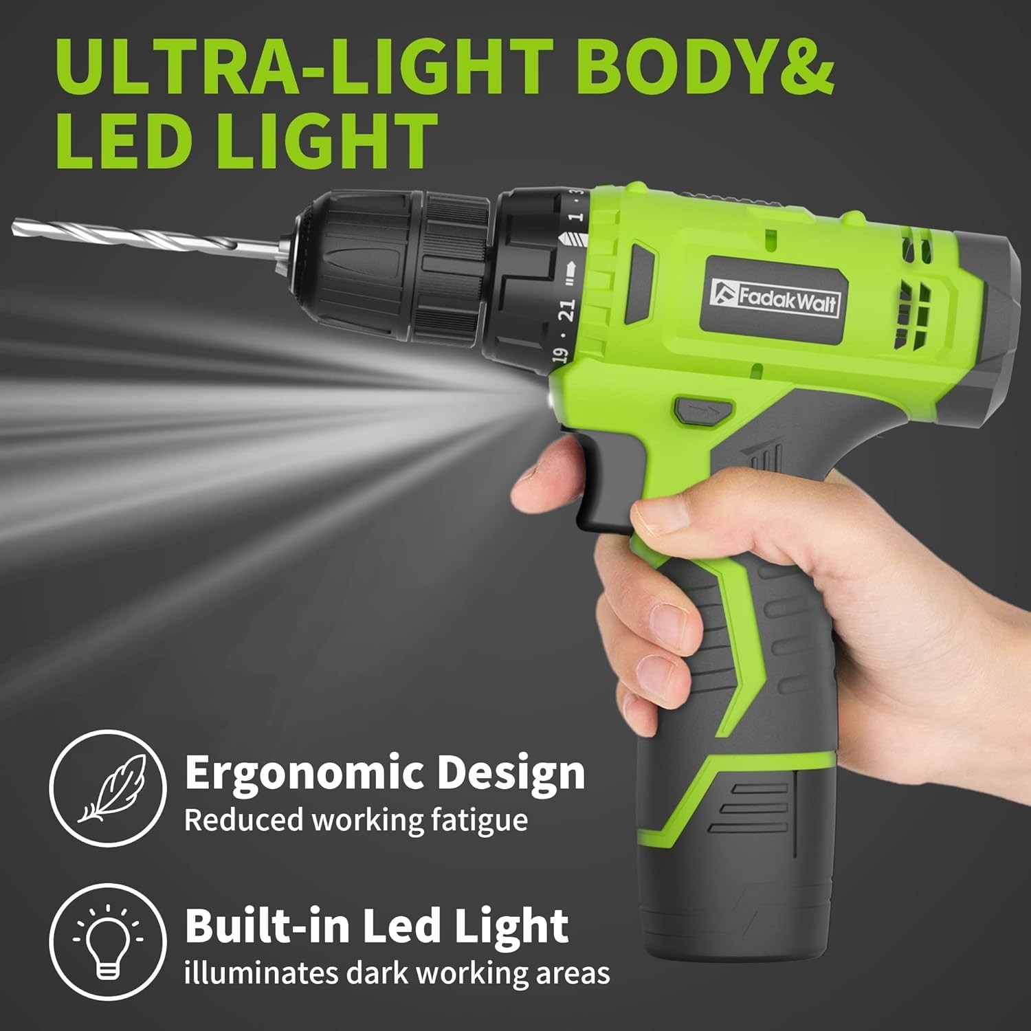 Cordless Drill Set,12V Power Drill Set with Battery and Charger, Electric Dri…