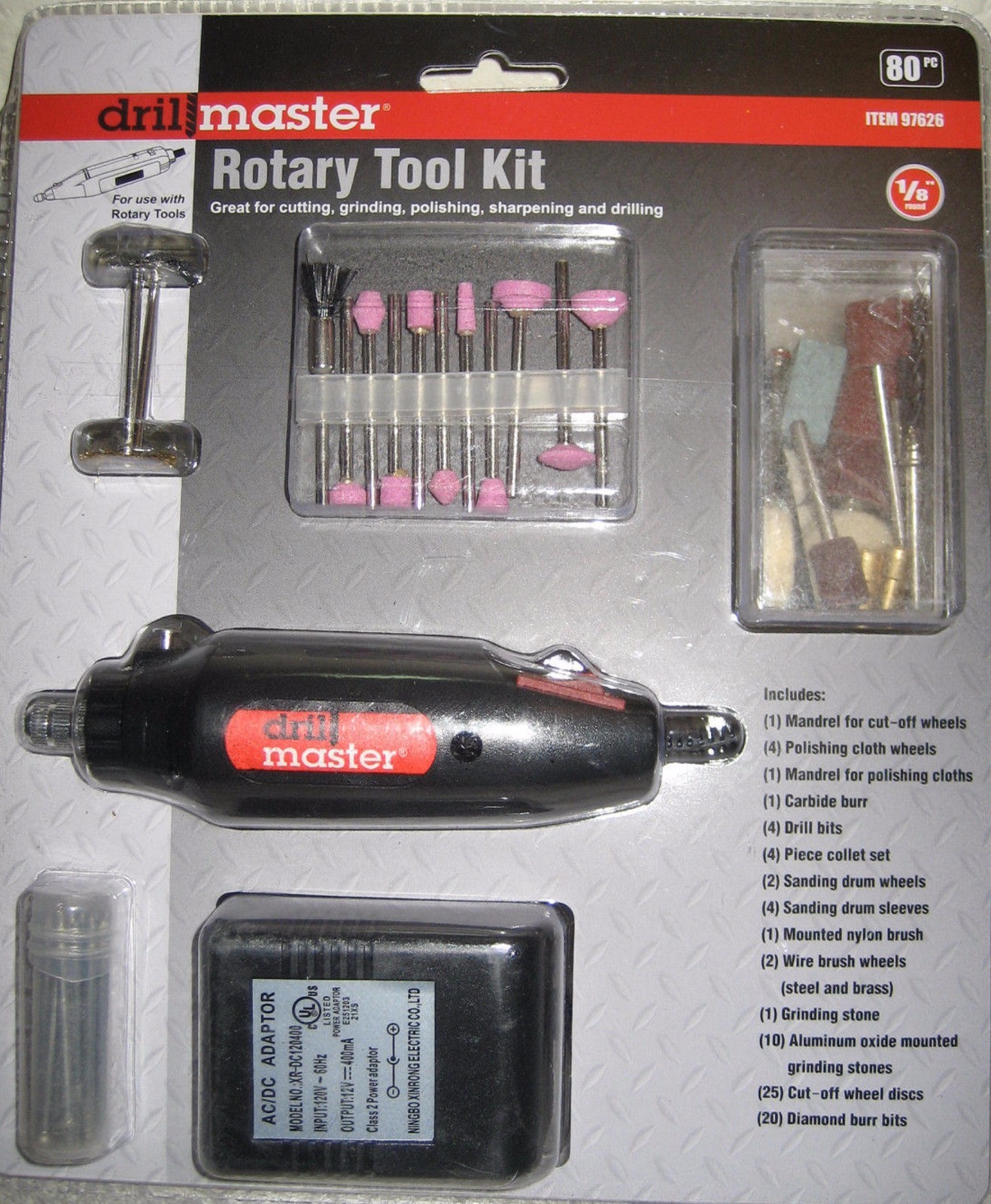 80 PIECE ROTARY TOOL KIT 80 PC Cut Polish Sharpen Drill, Auto Boat Crafts Hobby