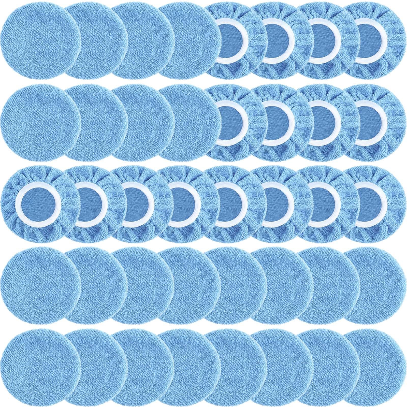 60 Pcs Car Orbital Buffer Polisher Pad Bonnets 5-6 Inch Microfiber Polishing …