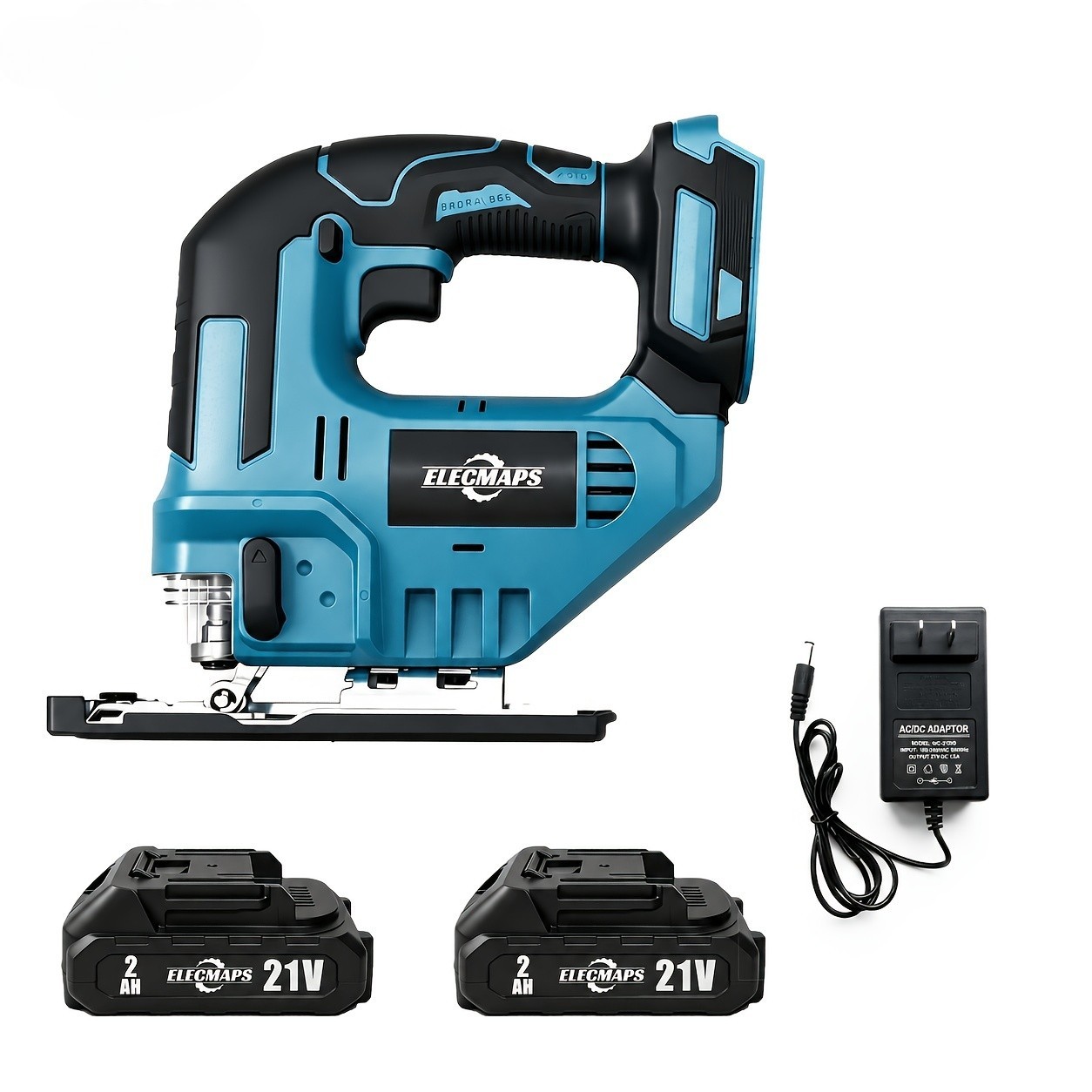 ELECMAPS 18V Cordless Jigsaw, Includes Two 2Ah Batteries, 3-Position Orbital Act