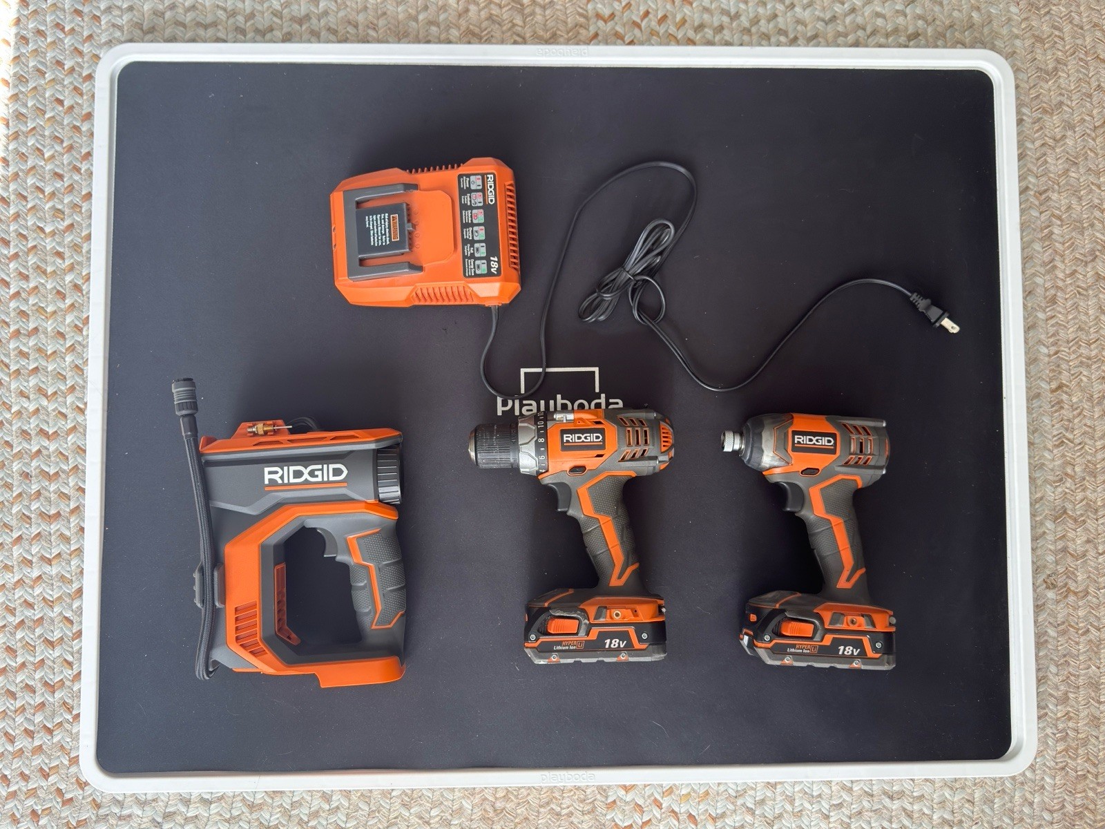 Ridgid Tools Impact / Driver / Inflator W/ 2 18V Batteries And Charger