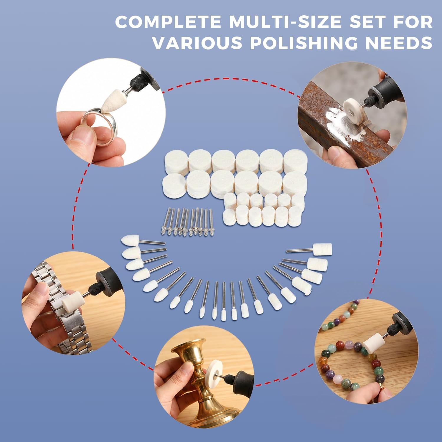 100PCS Polishing Buffing Wheel for Dremel Polishing Kit, Polishing Wheel for Dre