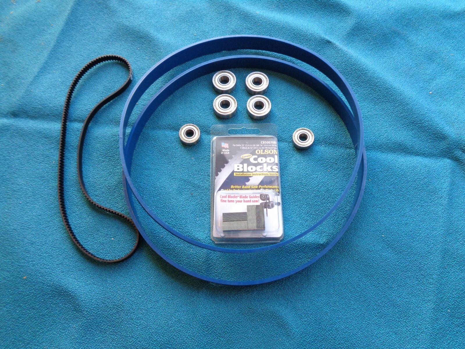 BLUE MAX REBUILD KIT DELTA 28-195 BAND SAW TIRES ,DRIVE BELT,BEARINGS,COOL BLOCK