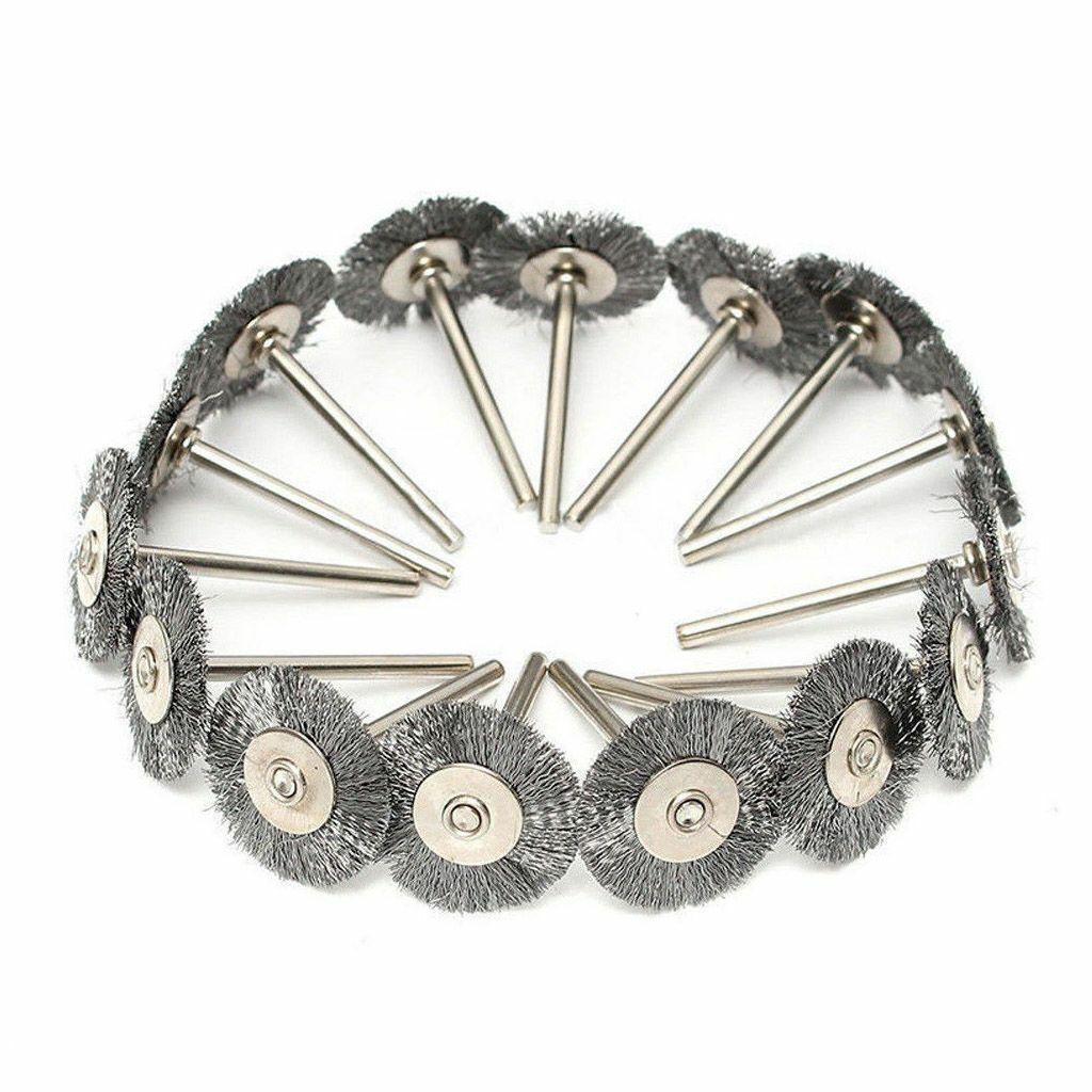 50X Wire Brush Fit Dremel Rotary Tool Stainless Steel Die Grinder Removal Wheel