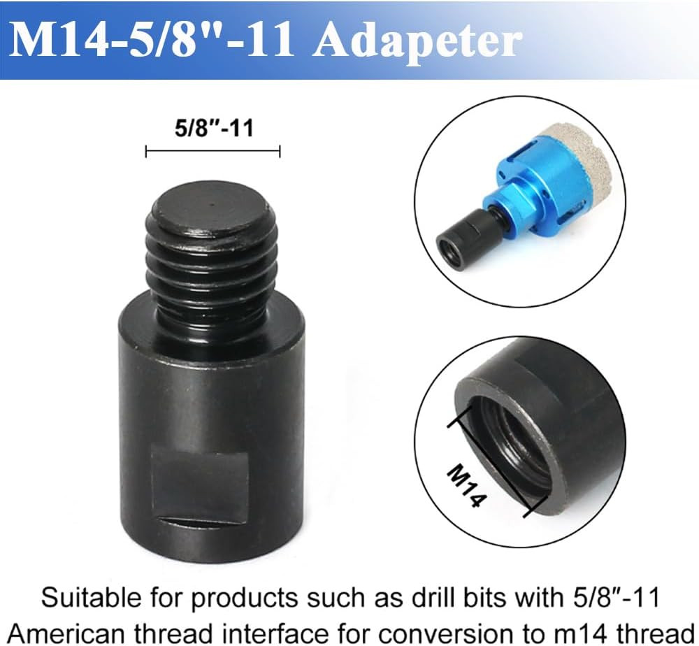 2Pcs M14 to 5/8&Prime;-11 Angle Grinder Arbor Adapter, M14 Female to 5/8&Prime;-11 Male Thre
