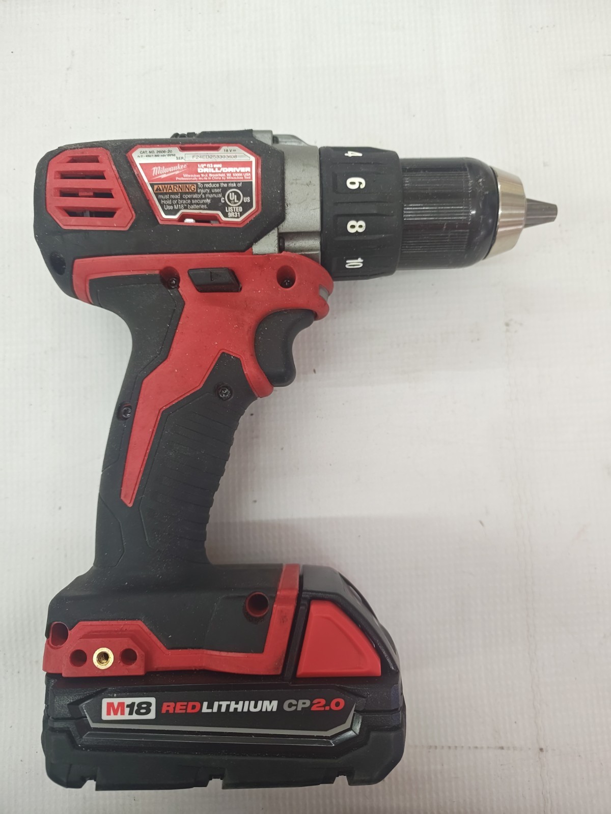 Milwaukee 2606-20 M18 18V Cordless 1/2&Prime; Drill Driver w/ 2.0Ah Battery – Tested