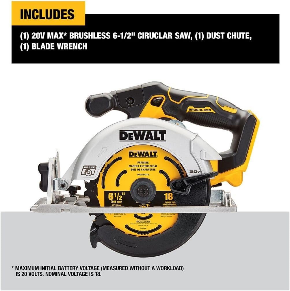 DEWALT DCS565B 6-1/2 20V Cordless Circular Handsaw (everything included)